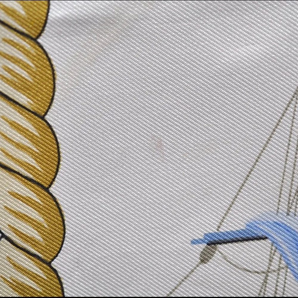 Authentic HERMES Carre 90 Scarf "Tribord" Silk Blue - Picture 10 of 16